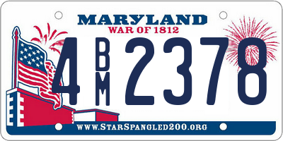 MD license plate 4BM2378