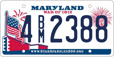 MD license plate 4BM2388