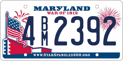 MD license plate 4BM2392