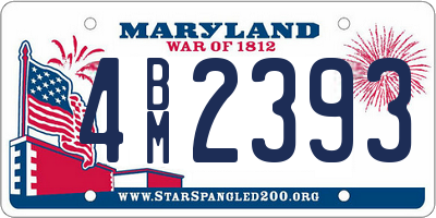 MD license plate 4BM2393