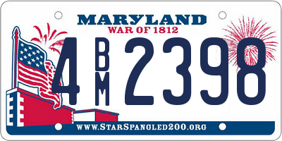 MD license plate 4BM2398
