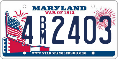 MD license plate 4BM2403