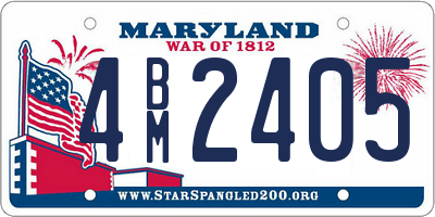 MD license plate 4BM2405