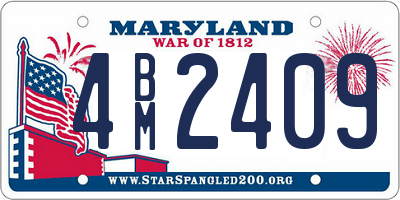 MD license plate 4BM2409