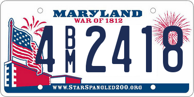 MD license plate 4BM2418
