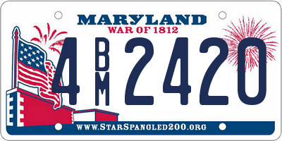 MD license plate 4BM2420