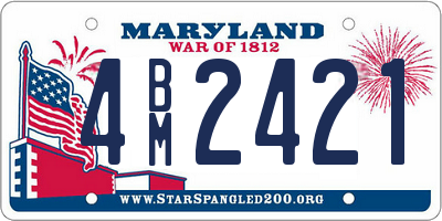 MD license plate 4BM2421