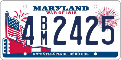 MD license plate 4BM2425