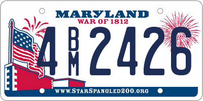MD license plate 4BM2426