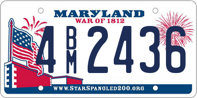 MD license plate 4BM2436