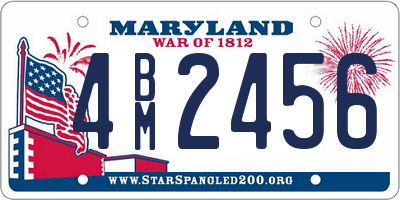 MD license plate 4BM2456