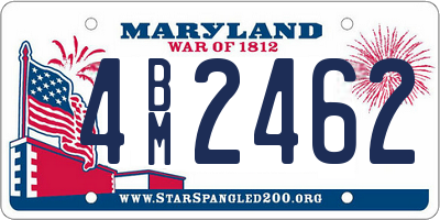 MD license plate 4BM2462