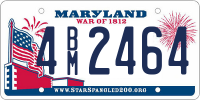 MD license plate 4BM2464