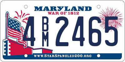 MD license plate 4BM2465