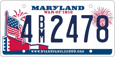MD license plate 4BM2478
