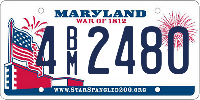 MD license plate 4BM2480