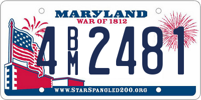 MD license plate 4BM2481
