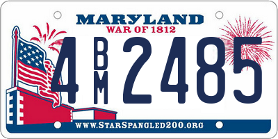 MD license plate 4BM2485