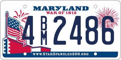 MD license plate 4BM2486