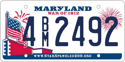 MD license plate 4BM2492