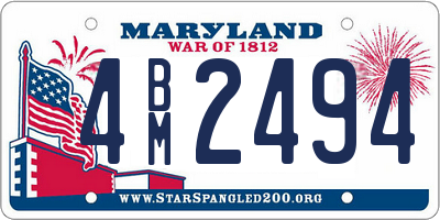 MD license plate 4BM2494