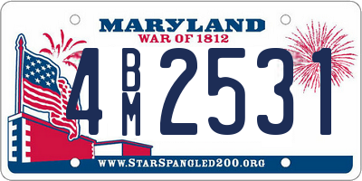 MD license plate 4BM2531