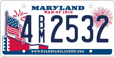 MD license plate 4BM2532