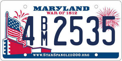 MD license plate 4BM2535