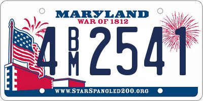 MD license plate 4BM2541