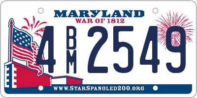 MD license plate 4BM2549