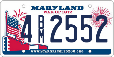 MD license plate 4BM2552