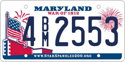 MD license plate 4BM2553