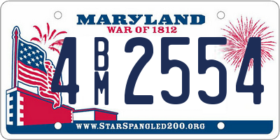 MD license plate 4BM2554
