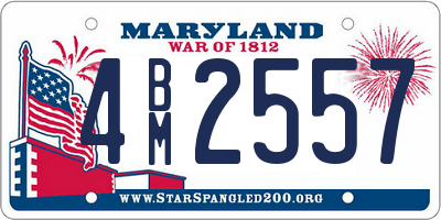 MD license plate 4BM2557
