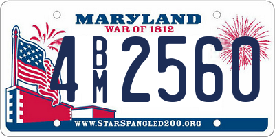 MD license plate 4BM2560