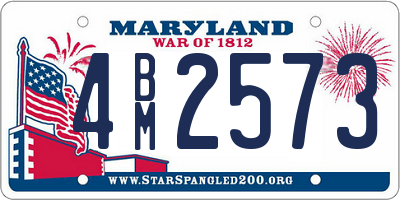MD license plate 4BM2573