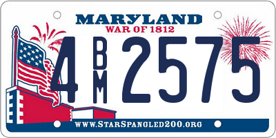 MD license plate 4BM2575