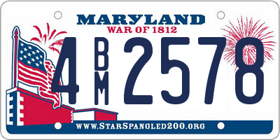 MD license plate 4BM2578