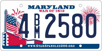 MD license plate 4BM2580
