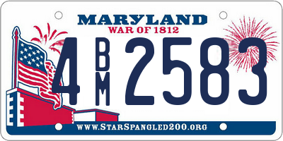 MD license plate 4BM2583