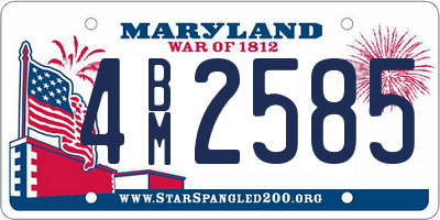 MD license plate 4BM2585