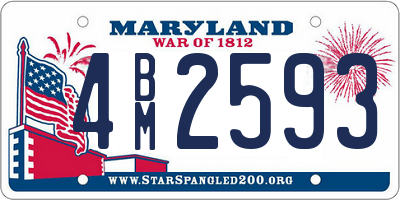 MD license plate 4BM2593