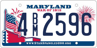 MD license plate 4BM2596