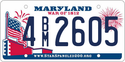 MD license plate 4BM2605