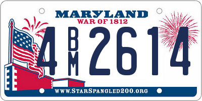 MD license plate 4BM2614