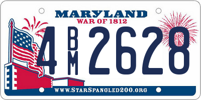 MD license plate 4BM2628