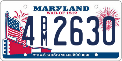 MD license plate 4BM2630