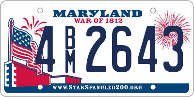 MD license plate 4BM2643