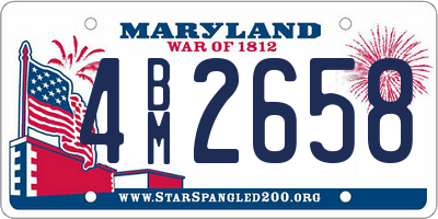 MD license plate 4BM2658