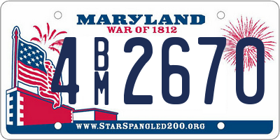 MD license plate 4BM2670